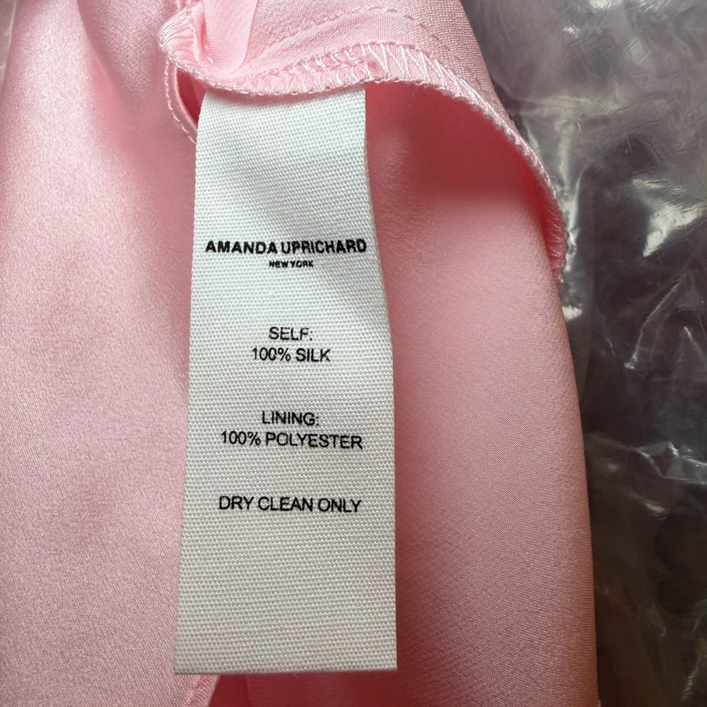 NWT - Amanda Uprichard Silk Strapless Minidress Color Lotus Or Pink. Size S - Picture 8 of 8